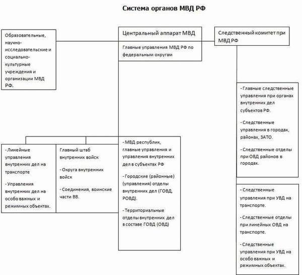 Структура УВД субъекта федерации и схема типового ОВД