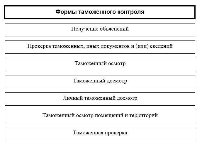 Виды форм таможенного контроля