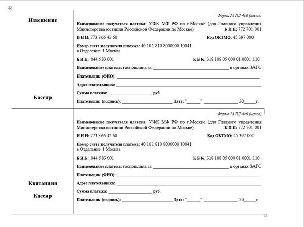 Информация о размере оплаты